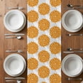 thumbnail image 6 of Orange Dahlia Table Runner - 70 Inch Long, Kitchen Dining Table Runner Dresser Scarves, Farmhouse Abstract Gray Floral Flowers Farmhouse Decor for Coffee Tables Wedding Party Banquet, 6 of 8