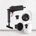 thumbnail image 4 of Herramientas Air Power Drain Blaster Desatascador de baño, mango grande, removedor de obstrucciones para fregaderos de cocina domésticos (negro), 4 of 7
