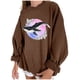 thumbnail image 5 of Sudadera extragrande de lana de manga larga con cuello redondo y estampado de océano salvaje para mujer Fridja fhghd280, 5 of 9