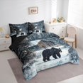 thumbnail image 3 of Castle Fairy Wildlife Bear Twin Bedding Sets 7-Piece for Kids Teenagers Adults,Winter Snowflakes Cabin Bedding Comforter Set Microfiber,Jungle Woodland Animal Breathable Sheet Sets, 3 of 8