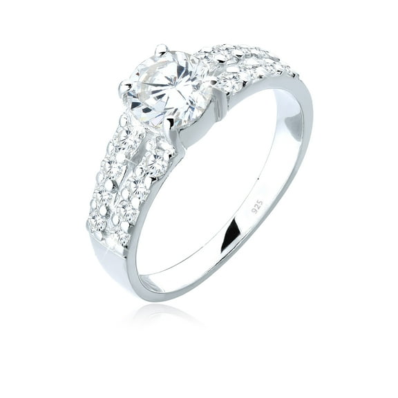 Elli by Julie & Grace Cubic Zirconia Women Solitär Ring 925 Silver Size 6-8