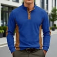 thumbnail image 2 of Corduroy Polo Shirts for Men Spring Fall Casual Long Sleeve Stand Collar Color Block Work Shirts, 2 of 4