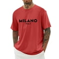 thumbnail image 2 of Milano Italy Letter Graphic Tees for Men 2026 Summer Casual Short Sleeve Crewneck Travel T Shirts, 2 of 5