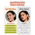 thumbnail image 5 of Just Being Cute Real Sterling Silver Heart Earrings for Women 14K Gold Plated Stud Earring with Colorful Zircon Valentines Day Jewelry Gifts Her Girlfriend Wife Adults Age Ideas, 5 of 9