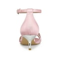 thumbnail image 4 of BLISSFUL STEP Women's Rhinestone Mesh Kitten Heels Sandals Pink (Size 7), 4 of 7