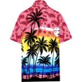 thumbnail image 2 of HAPPY BAY Men's Hawaiian Shirts Short Sleeve Button Down Shirt Mens Casual Shirts Vacation Tropical Beach Summer Party Shirts for Men Funny XXL Palm Island View, Red, 2 of 5