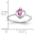 thumbnail image 2 of Primal Gold 14 Karat White Gold 5x3mm Pear Pink Sapphire and Diamond Ring, 2 of 4