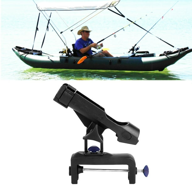 Boat Rod Holder Boat Fishing Rod Holder 360Degree Rotation Nylon Plastic Clamp Fishing Rod