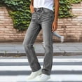 thumbnail image 5 of SAWOBUUN Women High Waist Straight Leg Jeans 4 Button Washed Gradient Denim Pants Thick Winter Casual Denim Jeans, 5 of 9