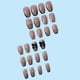 thumbnail image 2 of Uñas postizas TUNC con punta francesa media negra y nudo de lazo negro 3D, 2 of 2