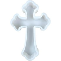 Cross Orthodox Catholic Car Freshie Silicone Mold 4.25 x 2.6 x 0.8 inches Budded Cross Jesus Christian Religious for Scented Aroma Beads Oven Safe Bake up to 450 F Blessed
