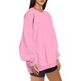 thumbnail image 2 of ORUYROP Chandails en Molleton Surdimensionnés pour Femmes Manches Longues Col Rond Chandail Décontracté Ample Couleur Unie Polaire Tops Pulls, 2 of 6