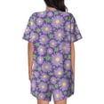 thumbnail image 3 of Naloa Daisies Flowers Women's Short-Sleeved Pajama Set, Loungewear, Summer pajamas, Breathable Cozy - 3X-Large, 3 of 9