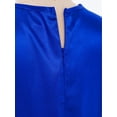 thumbnail image 6 of Hansber Kids Boys Praise Dance Top Long Sleeve Metallic Back Zipper Choir Church Worship Dance Stage Performance Tunic Top Royal Blue 12, 6 of 7