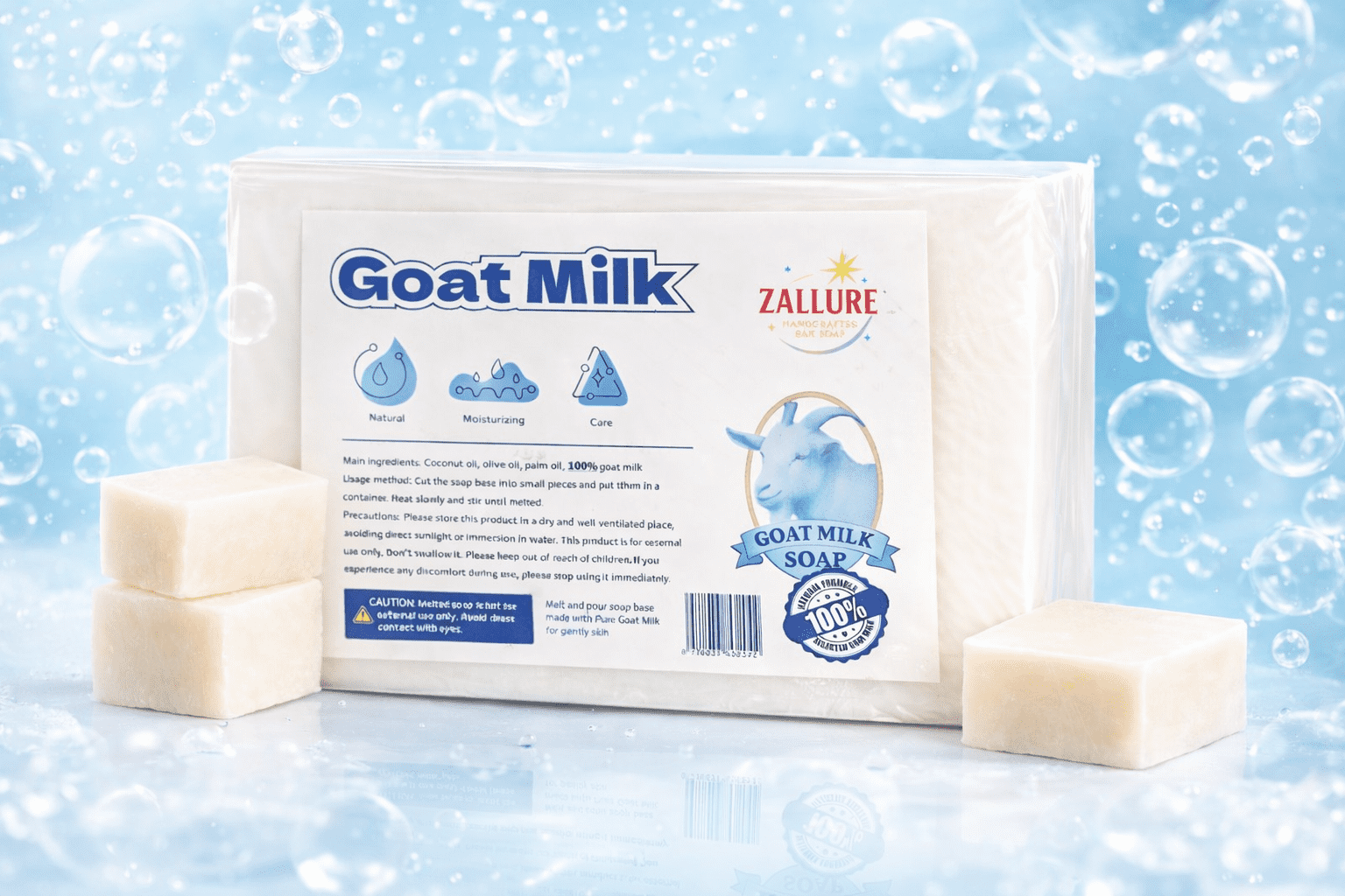 Goat Milk Soap Base, 2.23 lb | SLS/SLES-Free Melt & Pour | Natural Soap Making Base for Smooth, Creamy Bars