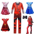 thumbnail image 2 of Disfraz de cosplay rojo de Descendants 4, mono para niños, película The Rise of Red, vestido de princesa Chloe, vestido de fiesta de cumpleaños de Halloween para niñas, 2 of 5