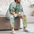thumbnail image 7 of Fotbe Watercolor Palm Tree Pattern Long Sleeve Pajama Set for Men,Sleepwear Set,2-piece Loungewear Set,Soft PJs Comfy Nightwear with Pockets-X-Large, 7 of 7