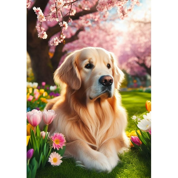 Golden Retriever - Best of Breed DCR Spring Garden Flag 12" x 17"