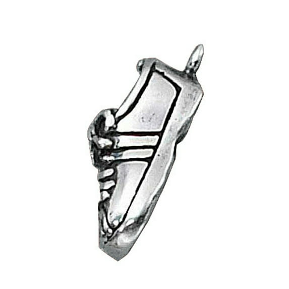 Sterling Silver 20" Unisex 1.5mm Box Chain 3D Joggers Track Running Shoe Pendant Necklace