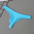 thumbnail image 5 of Lovzfmll Men's Underwear, Ice Silk Breathable Low-Rise Thong with Pouch, Quick-Dry Sheer Briefs Sky Blue, S, 5 of 5