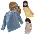 thumbnail image 4 of Beautyzll Toddler Baby Girls Long Sleeve Shirts 1-10T Kids Soft Basic Cotton T-Shirts Top Solid Color Layering Tees, 4 of 8