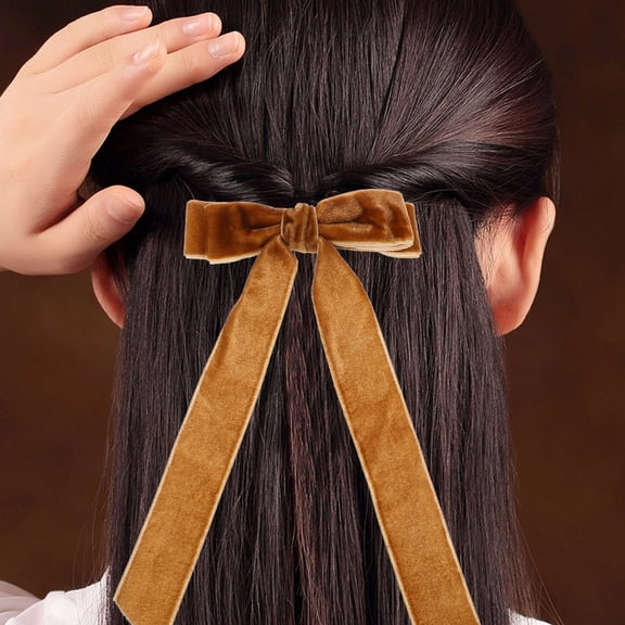 LOLIPPYY 3 Pcs Velvet Bow Hairpin Pink Accessories For Girls Everyday Wear