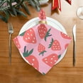thumbnail image 3 of Coolnut Strawberry Cloth Napkins Set of 6, Reusable Washable Polyester Dinner Table Napkins for Family, Weddings, Parties, Home Decor, 20 x 20 Inch Washcloth Gift, 3 of 7