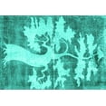 thumbnail image 1 of Ahgly Company Machine Washable Indoor Rectangle Persian Turquoise Blue Traditional Area Rugs, 4' x 6', 1 of 4