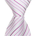 thumbnail image 1 of P2 - 59 in. Adult Necktie - White With Pink Stripes, 1 of 1