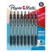Paper Mate Ballpoint Pen, Profile Retractable Pen, Medium Point (1.0mm), Black, 8 Count