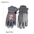 thumbnail image 3 of CPNG Kids Ski Snow Gloves Dinosaur King Print Winter Cold Weather Waterproof Windproof Warm Fleece Thermal Snowboard Sport Mittens for Boys Girls, 3 of 4