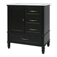 thumbnail image 3 of GDF Studio Modern Bathroom Vanity with Cabinet, Drawers, Solid Wood Legs, Gold Handle and Knob, Black Finish, 3 of 14