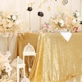 thumbnail image 5 of Sequin Tablecloth, 50x80in Rectangle Sequin Tablecloth for Party Cake Dessert Table Exhibition Events, Gold, 5 of 6
