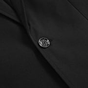 Cloudstyle Men's Solid Color Notch Lapel Two-Button Linen Blazer - Casual Regular Fit Spring/Fall No Back Vent Jacket