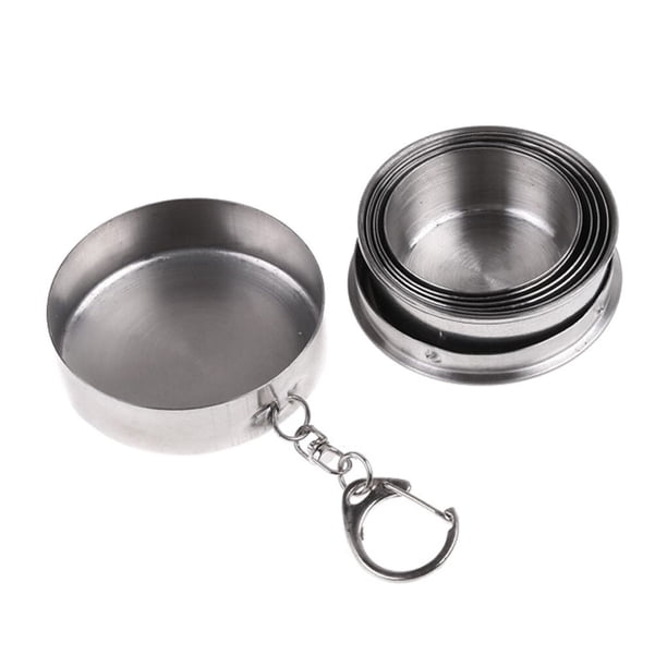 Yuarrent Taza de agua plegable de acero inoxidable, taza plegable para acampar, suministros para beber al aire libre, 75ML Type3 NO3