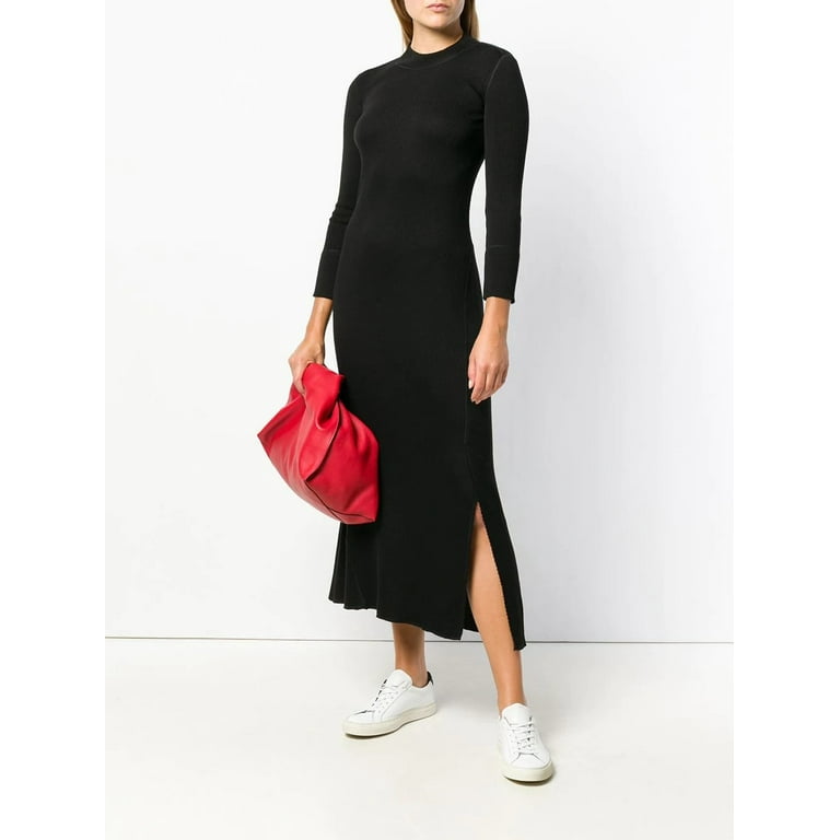 Theory ribbed flounce midi clearance dress
