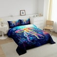 thumbnail image 3 of Rainbow Jellyfish Down Comforter,Ocean Animal Comforter Set Dreamy Jellyfish Toddler Bedding Set Children,Sea Wildlife Coral Quilt Set, 3 of 7