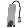 thumbnail image 3 of Hub USB C 6 en 1 a 4K a 30HZ Adaptador multipuerto USB C con puerto de carga PD Ethernet 100 Gigabit 2 Hub USB 3,0 USB C, 3 of 5