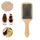 thumbnail image 1 of Cepillo de paleta de madera natural con peines de aire para masaje del cuero cabelludo, antiestático, antienredos., 1 of 3