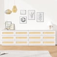 thumbnail image 3 of Commode en Rotin pour Chambre avec 6 Tiroirs, Commode Grand de Style Ferme Moderne de 47 Pouces, Armoire de Rangement en Bois Organisateur, 3 of 8