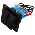 thumbnail image 1 of Miangastore Panneau Interrupteur à Bascule Marin Étanche avec Lumières LED Rouges 2 Gangs Interrupteur en Aluminium pour Bateaux, Voitures, RVs et ATVs, 1 of 8