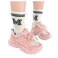 thumbnail image 2 of LTTVQM Girls Sneakers Lace Up Non-Slip Gum Sole Lightweight Outdoor Running Orthopedic Shoes Mesh Breathable Walking Shoes Pink 3 Big Kids, 2 of 4