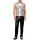 thumbnail image 2 of Camisetas sin mangas metálicas INSPIRE CHIC para hombres, camiseta holográfica, chaleco brillante para fiesta disco, plateado S, 2 of 4