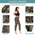 thumbnail image 6 of Double Denim Women's Cargo Jogger Casual Elastic High Waist Sweatpants Tapered Leg Fatigue Pants with 6 Pockets SCP-2049 Olive M, 6 of 7