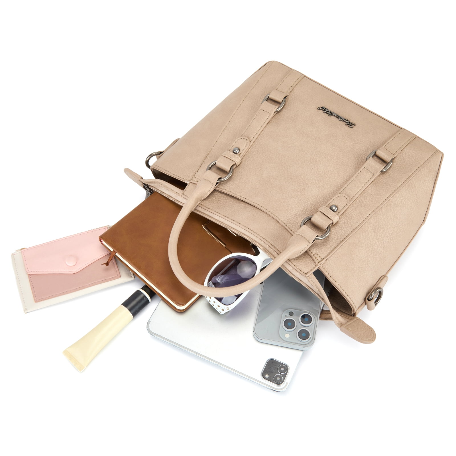 Montana West Small Tote Bag for Women Top handle handbag Trendy Crossbody Purse, Tan