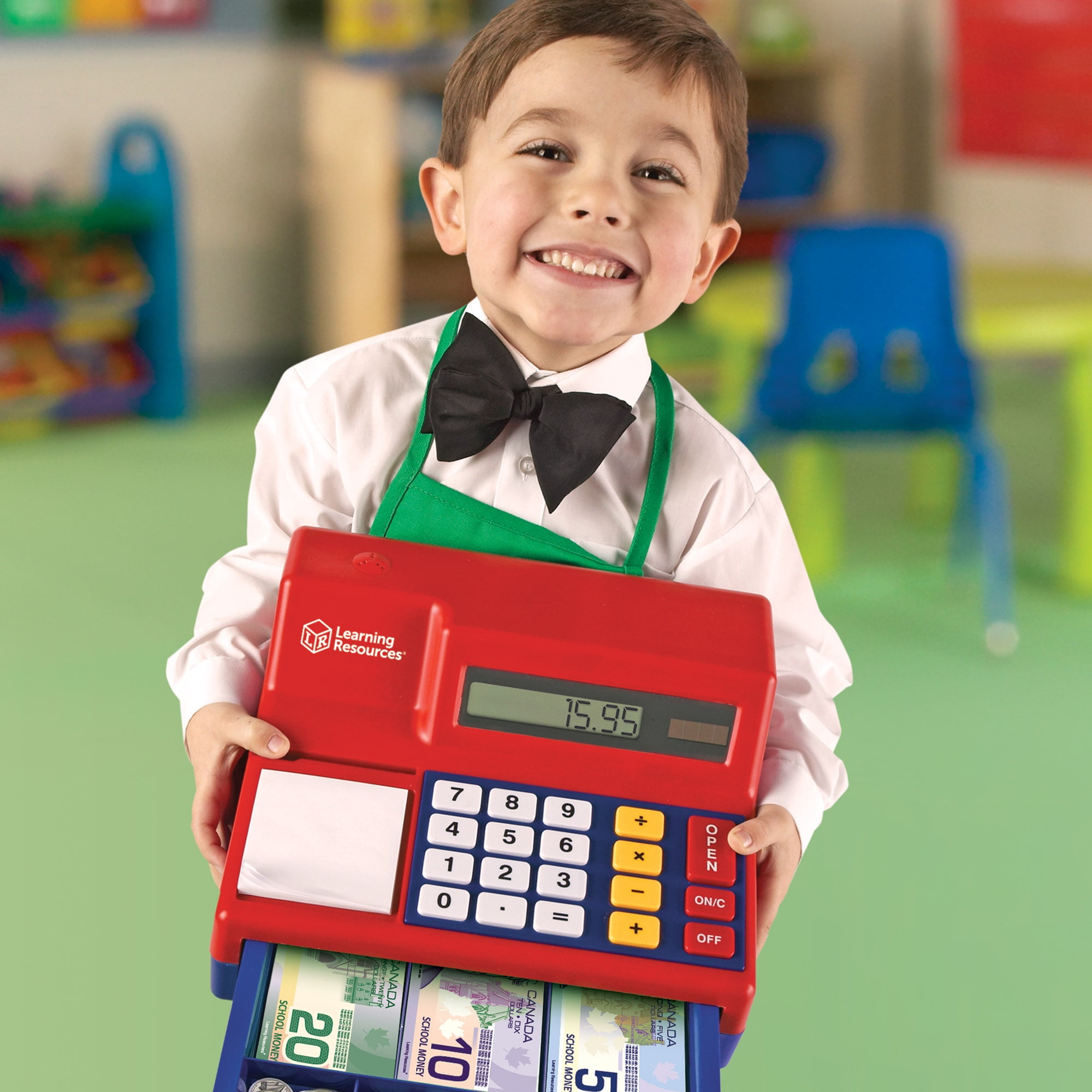 Learning Resources Pretend & Play Calculator Cash Register with Canadian Currency,  Ages 3+