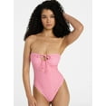 thumbnail image 2 of No Boundaries Keyhole One-Piece Swimsuit, Women's XXS-XXL, 2 of 8