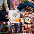 thumbnail image 5 of FORMRS Insulated Cooler Bag 24 Cans Capacity Soft Leakproof Lunch Box with Side Pockets, Purple Simple Triangles, 5 of 7
