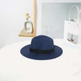 thumbnail image 4 of Dujiujun Band Decor Folding Thin Straw Hat Unisex Big Brim Sunscreen Jazz Hat Fashion Accessories, 4 of 8