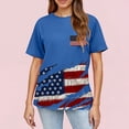 thumbnail image 5 of 250th Anniversary T-Shirt for Women - Distressed USA Flag Graphic Tee with "1776-2026" Badge, Ripped Effect Patriotic Crew Neck Short Sleeve Top Dark Blue XXL, 5 of 5